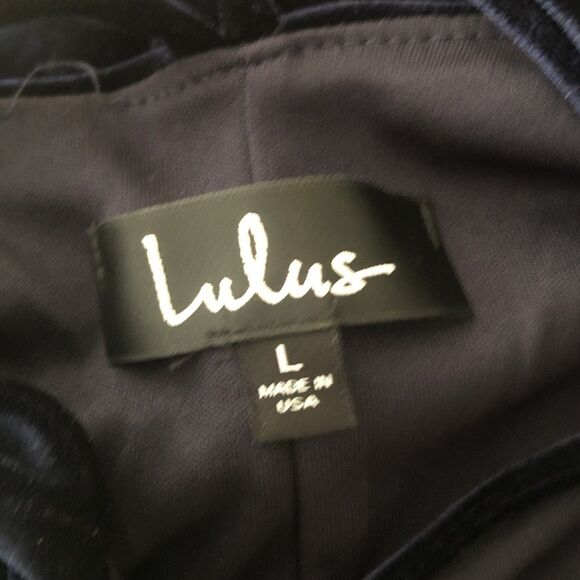 Lulus Greatest Love of All Navy Velvet Dress Womens Sz L Slip Dress Holiday NWT - Picture 5 of 16